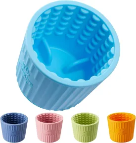 Dog Lick Bowl, Anxiety Relief Dog Licking Mat Freezer Treat Dispenser, Non-Slip Anti-Choking Silicone Slow Feeder Lick Bowl for Small Medium & Large Breed Dogs, BPA Free(Light Blue,M-L)