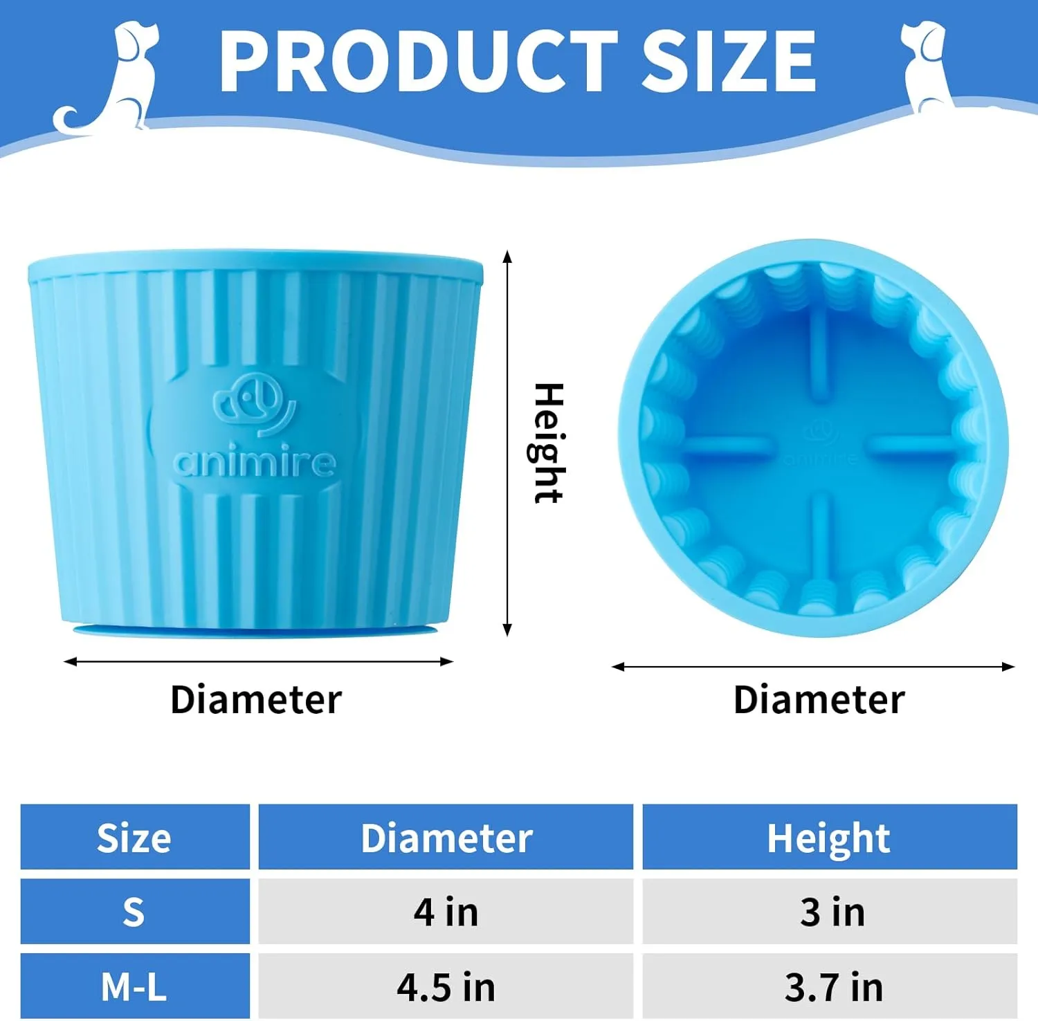Dog Lick Bowl, Anxiety Relief Dog Licking Mat Freezer Treat Dispenser, Non-Slip Anti-Choking Silicone Slow Feeder Lick Bowl for Small Medium & Large Breed Dogs, BPA Free(Light Blue,M-L)
