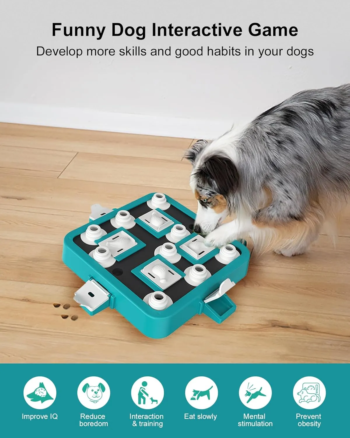 Dog Puzzle Toys, Level 3 in 1 Interactive Dog Toys for Boredom, Funny Feeding Toy for IQ Training Brain Stimulating, Treat Dispenser Dog Toy for Large Medium Small Dogs