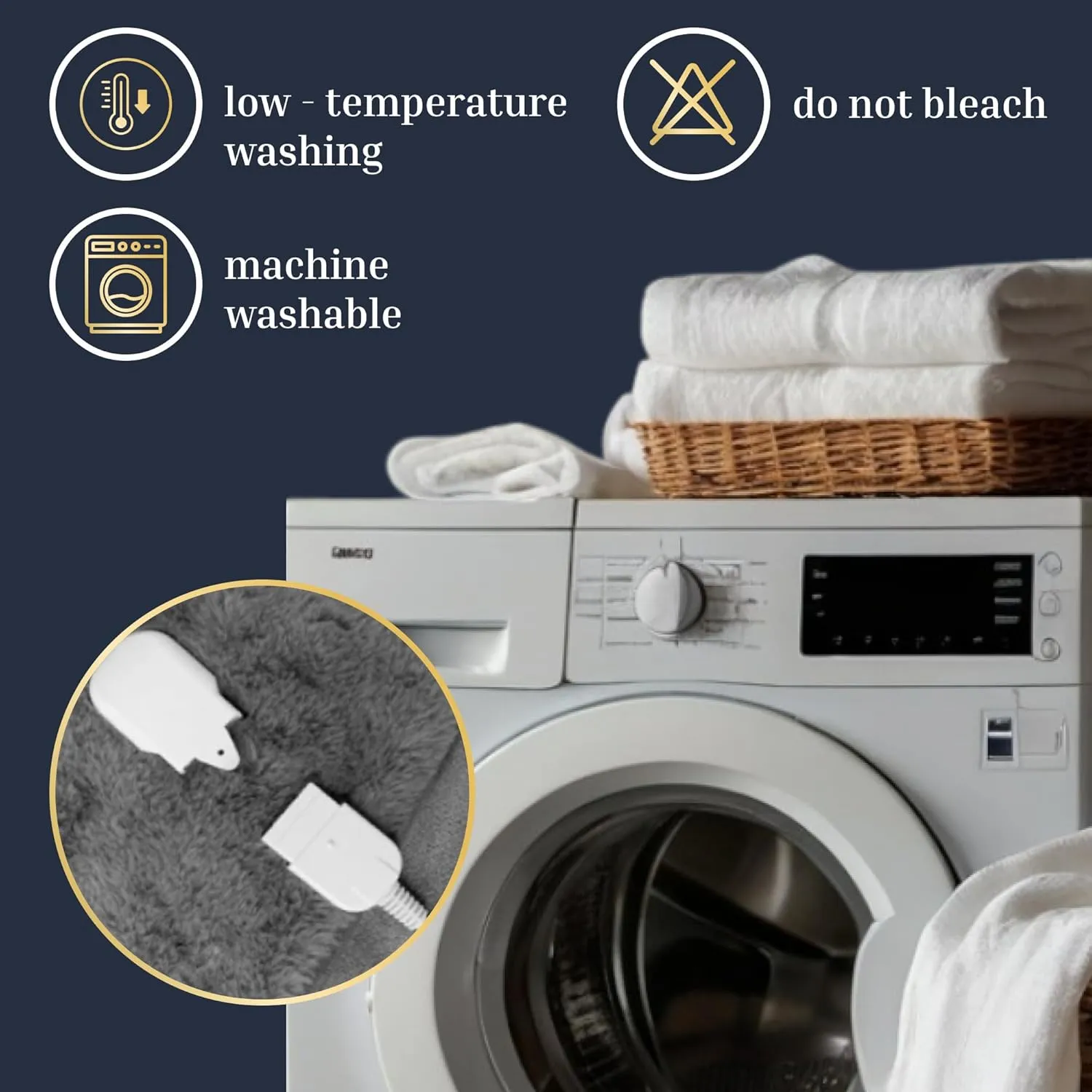 Electric Blanket Heated Blanket, 10 Heat Levels (34-140F), 12-Hour Auto Shut-Off, Soft Polyester Fleece, Fast Heating, Machine Washable, Electric Blanket (Gray, Full)