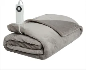Electric Blanket Heated Blanket, 10 Heat Levels (34-140F), 12-Hour Auto Shut-Off, Soft Polyester Fleece, Fast Heating, Machine Washable, Electric Blanket (Gray, Full)