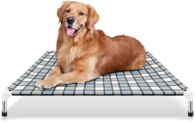 Elevated Outdoor Raised Dog Bed Outdoor Dogs Bed Lifted Pet Bed Dog Cot for Medium Pet Taste Life, Start with A Pet Bed 34'' x 26'' x 5''