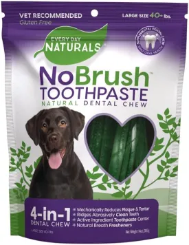 Every Day Naturals Dog Dental Chew, No Brush Toothpaste for Large Breeds, Freshens Breath, Unique Texture Helps Reduce Plaque & Tartar, 14 oz, 1 Pack