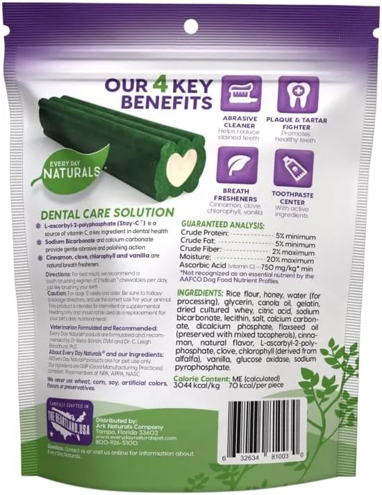 Every Day Naturals Dog Dental Chew, No Brush Toothpaste for Large Breeds, Freshens Breath, Unique Texture Helps Reduce Plaque & Tartar, 14 oz, 1 Pack