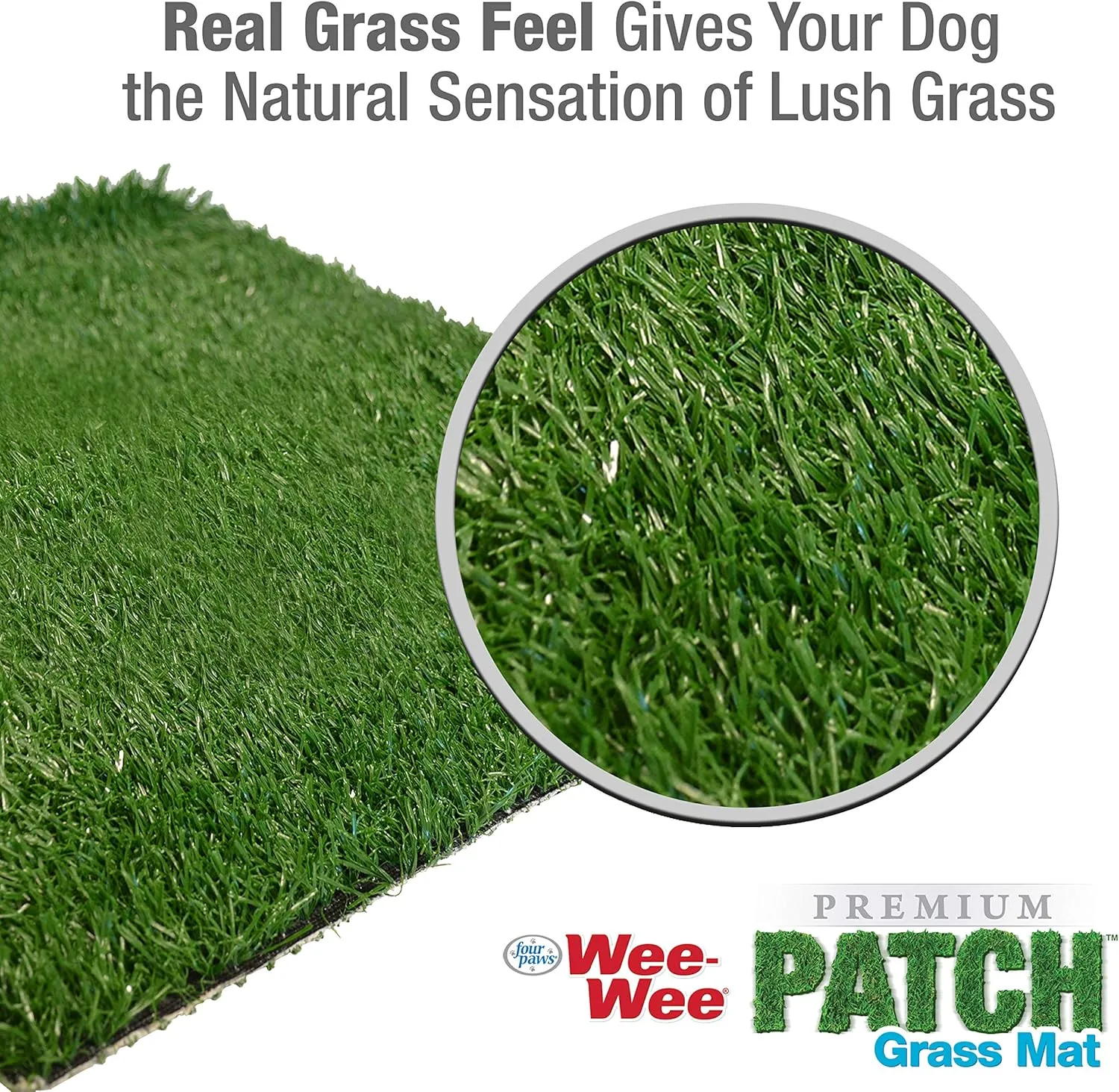 Four Paws Wee-Wee Premium Patch Indoor and Outdoor Pet Potty for Dogs l Dog Potty Training l Artificial Grass l Wee-Wee Patch