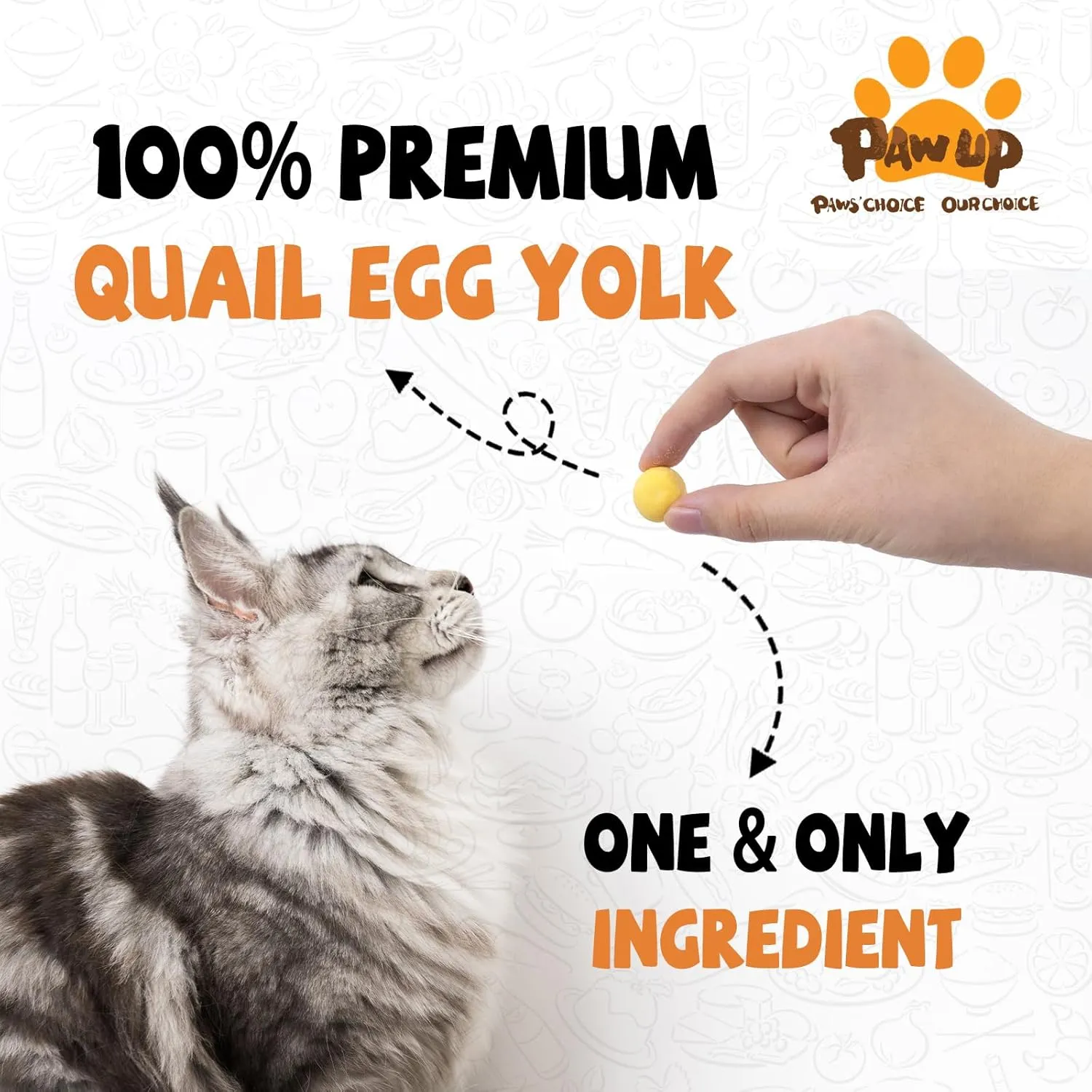Freeze Dried Quail Egg Yolk Pet Treats, Freeze-Dried Pet Food for Dogs, Cats, Pure Fresh Ingredient, 4.2 oz, Rawhide Free, Gluten&Grain Free