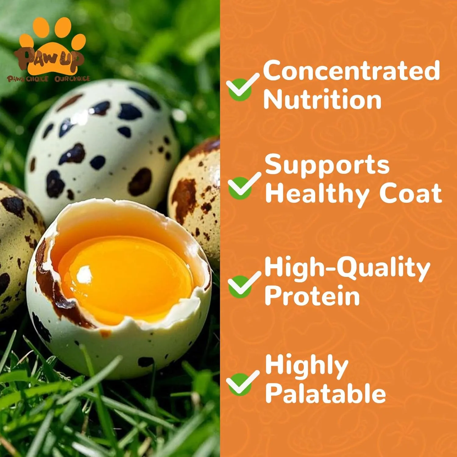 Freeze Dried Quail Egg Yolk Pet Treats, Freeze-Dried Pet Food for Dogs, Cats, Pure Fresh Ingredient, 4.2 oz, Rawhide Free, Gluten&Grain Free