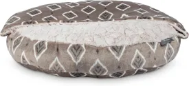 Fringe Studio "Tribal Smaller Diamond Medium Gray Medium Blanket Pet Bed with Faux Fur Interior 25" X 25" X 4" - Machine Washable