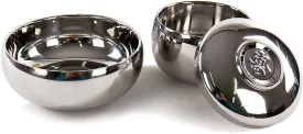 GARASANI Kitchen Tableware Stainless Steel Round Korean Traditional Rice Bowl With Lid Soup Bowl Set Vacuum Insulated Double Wall Metal Dinnerware