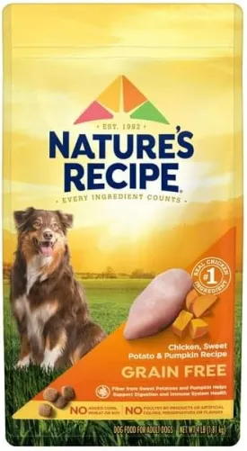Grain Free Chicken, Sweet Potato & Pumpkin Recipe, Dry Dog Food, 4 Lb. Bag, Made with Nutrient-Dense Carbohydrate