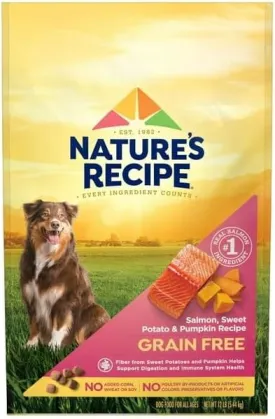 Grain Free Salmon, Sweet Potato & Pumpkin Recipe Dry Dog Food, 12 Lb. Bag, with Added Vitamins, Minerals and Nutrients, No Poultry by-Products