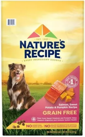 Grain Free Salmon, Sweet Potato & Pumpkin Recipe Dry Dog Food, 24 Lb. Bag, with Added Vitamins, Minerals and Nutrients, No Poultry by-Products