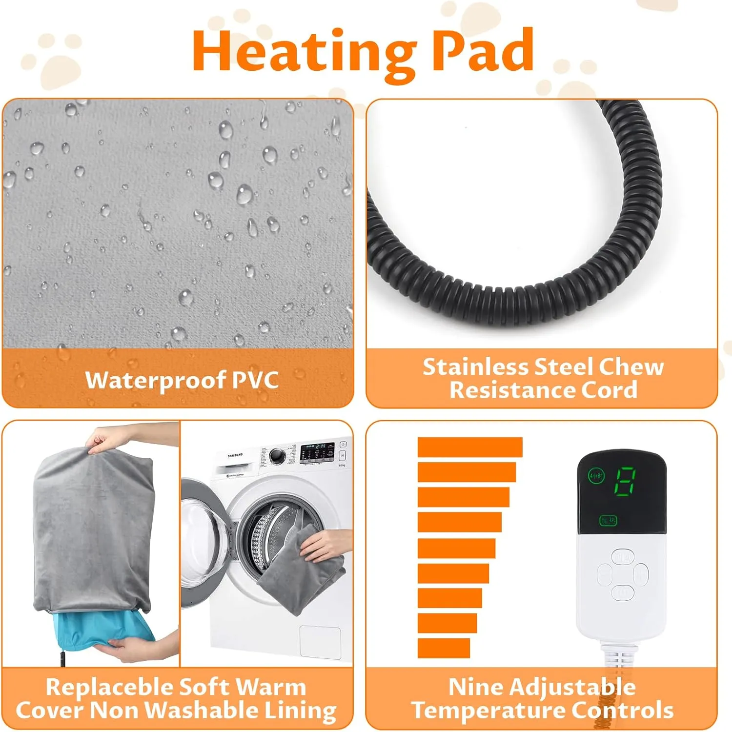 Heating Inside Cat&Dog House Heated Pet Indoor Heated Kitty House Bed(A Nest Box and A Heating Pad)