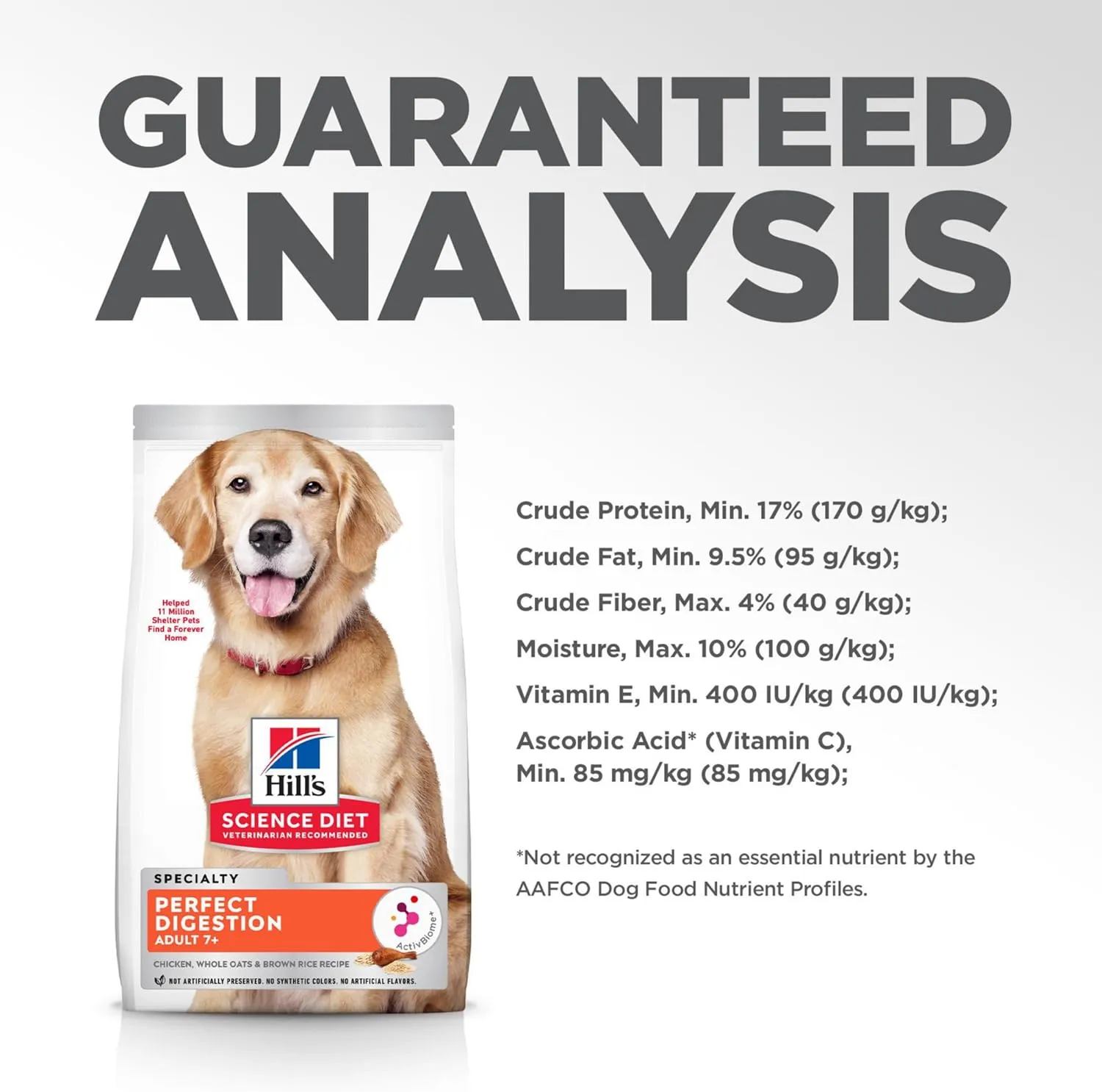 Hill's Science Diet Perfect Digestion, Senior Adult 7 , Digestive Support, Dry Dog Food, Chicken, Brown Rice, & Whole Oats, 3.5 lb Bag