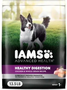 IAMS Advanced Health Adult Healthy Digestion Dry Dog Food with Real Chicken, 13.5 lb. Bag