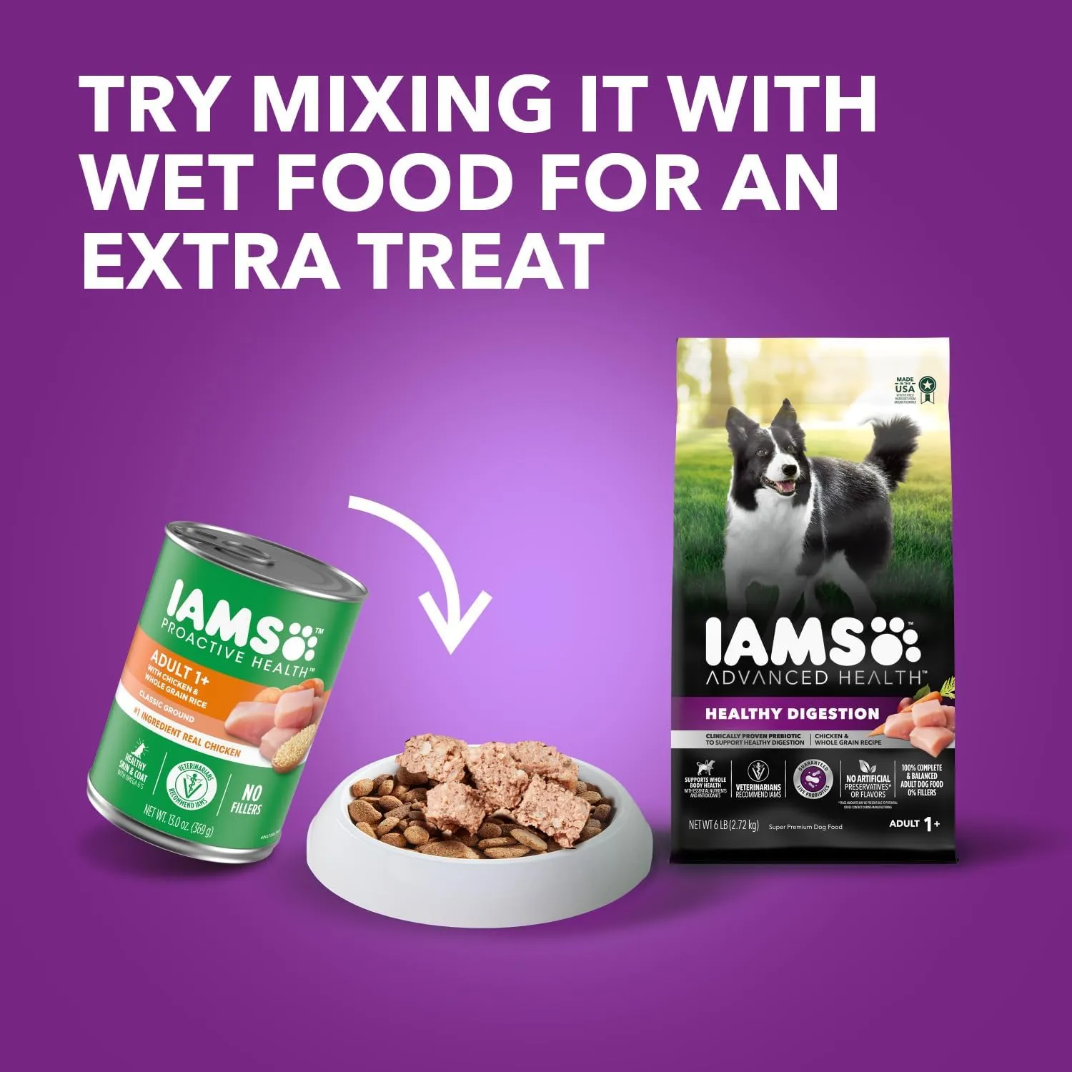 IAMS Advanced Health Adult Healthy Digestion Dry Dog Food with Real Chicken, 13.5 lb. Bag