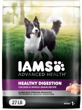 IAMS Advanced Health Adult Healthy Digestion Dry Dog Food with Real Chicken, 27 lb. Bag