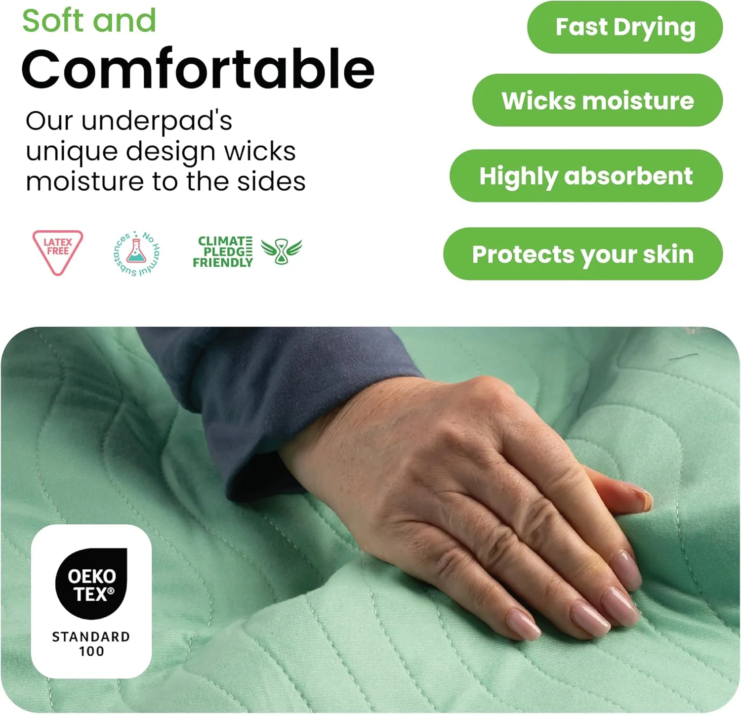 IMPROVIA Washable Underpads, 34" x 36" (Pack of 4) - Heavy Absorbency Reusable Bedwetting Incontinence Pads for Kids, Adults, Elderly, and Pets - Waterproof Protective Pad for Bed, Couch, Sofa, Floor