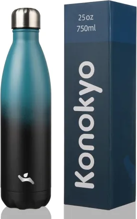 Insulated Water Bottles,25 oz Double Wall Stainless Steel Vacumm Metal Flask for Sports Travel,Indigo Black