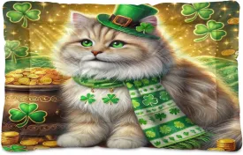 Joko Ivery Cat St Patricks Gold Coins Dog Cat Bed for Crate Soft Crate Pad Machine Washable Sleeping Mats Anti Slip Crate Mat for Dogs Puppy Cats Indoor Pet Supplies 2418 in