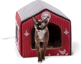 K&H Pet Products Thermo-Indoor Pet House Heated Cat Bed for Dogs and Cats Barn Design 16 X 15 X 14 Inches
