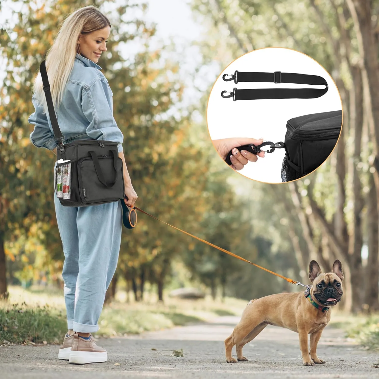 KISLANE Pet Grooming Tote Bag, Cat Grooming Tools Organizer Bag, Dog Grooming Supplies Organizer Storage for Pets Grooming Kit and Dog Wash Shampoo Accessories(Bag Only) (Black- New)