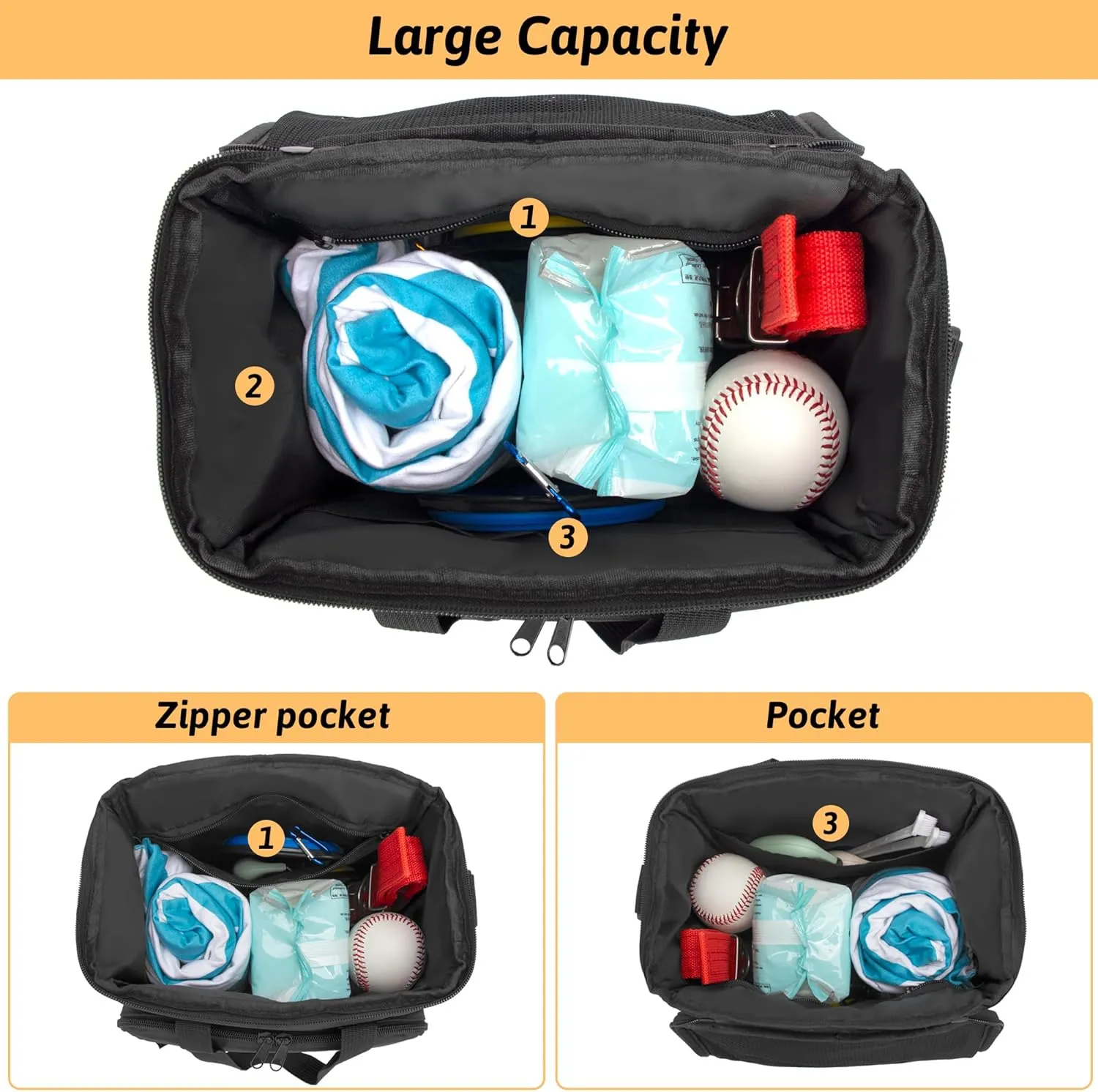 KISLANE Pet Grooming Tote Bag, Cat Grooming Tools Organizer Bag, Dog Grooming Supplies Organizer Storage for Pets Grooming Kit and Dog Wash Shampoo Accessories(Bag Only) (Black- New)