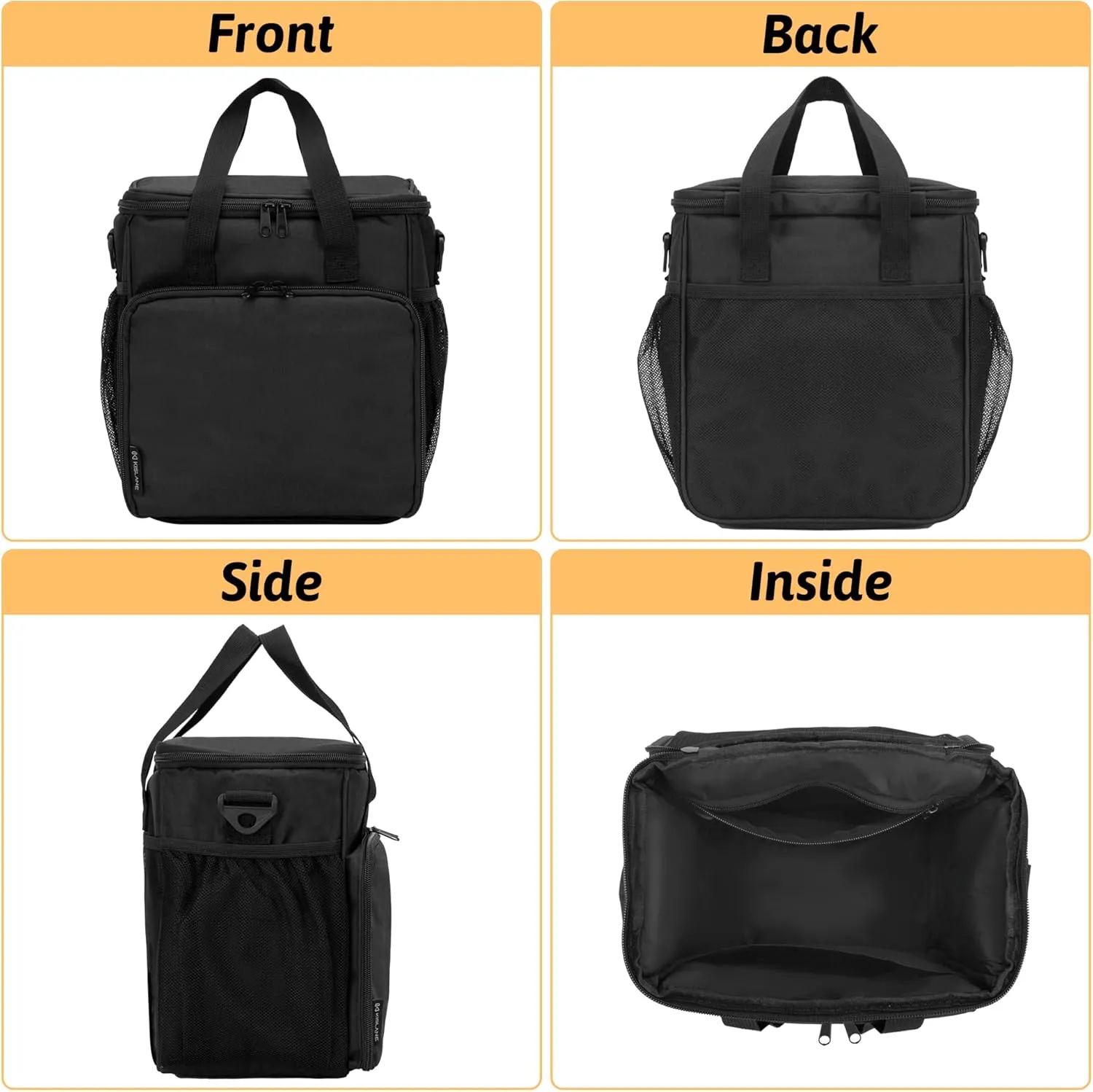 KISLANE Pet Grooming Tote Bag, Cat Grooming Tools Organizer Bag, Dog Grooming Supplies Organizer Storage for Pets Grooming Kit and Dog Wash Shampoo Accessories(Bag Only) (Black- New)