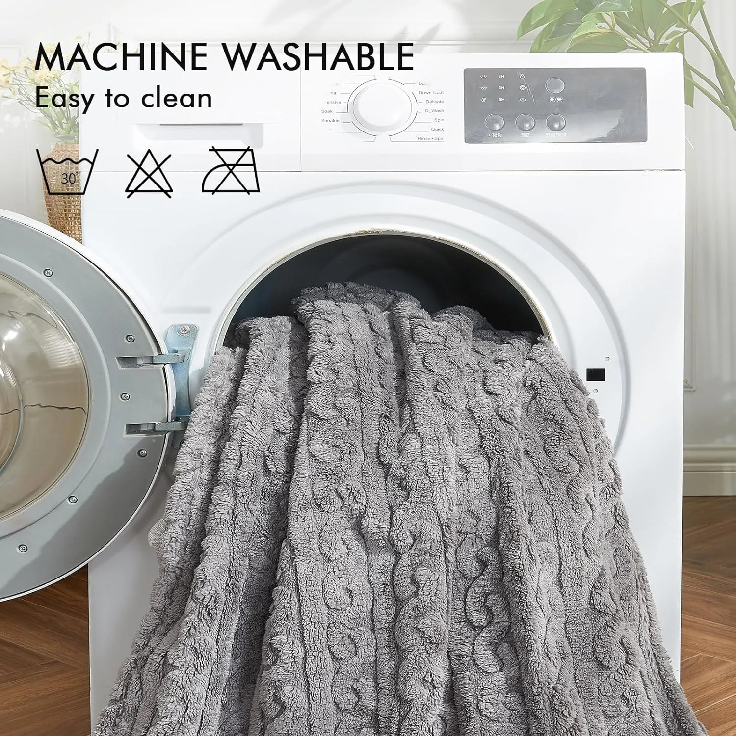 lifein Waterproof Dog Blankets for Dogs - Calming Cat Blanket for Couch Protector Washable, Long Faux Fur Pet Throw Blanket for Large/Small Dogs/Puppy,Furniture Protection (Grey, 85 * 57inches)