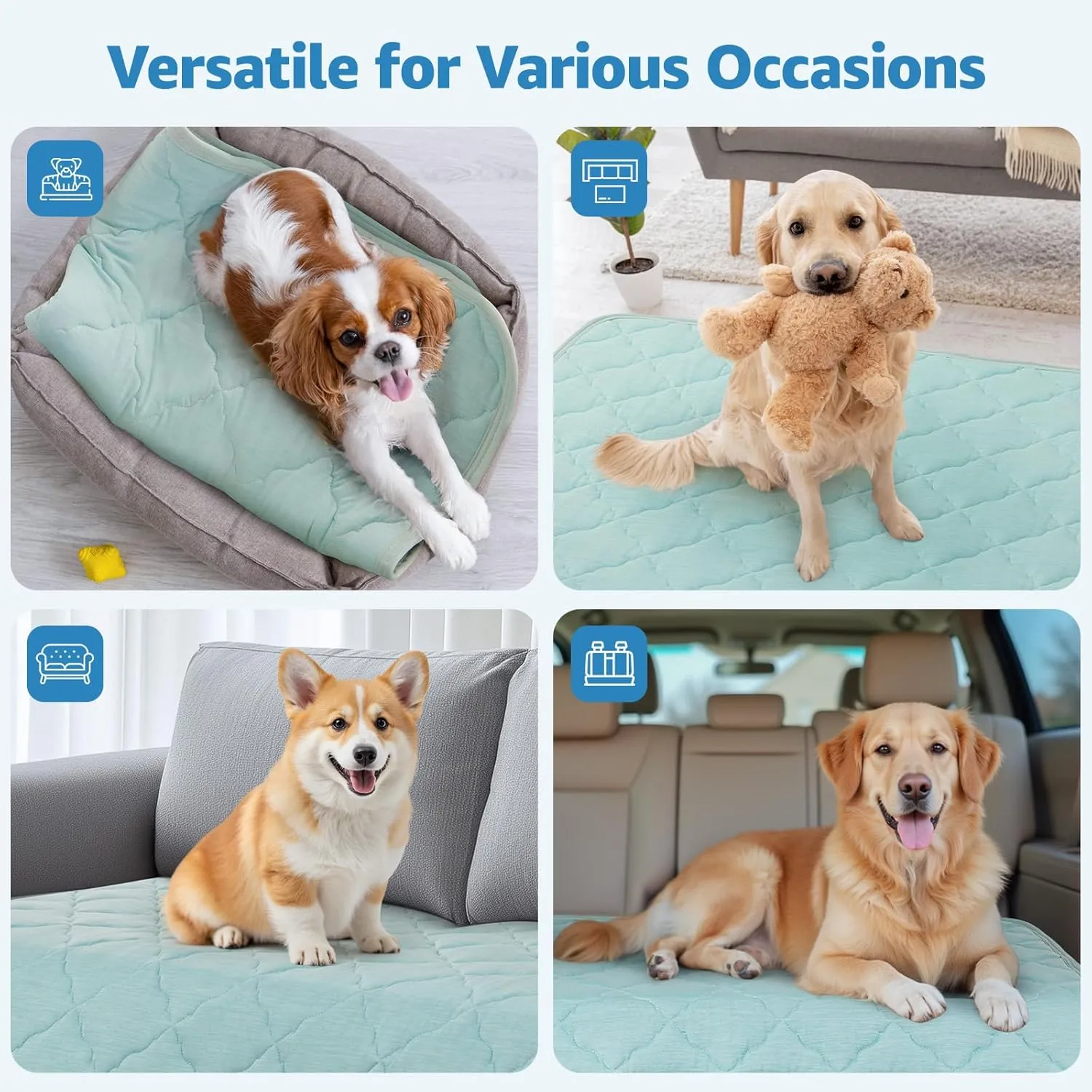 LOOBANI Dog Cooling Mat for Summer - Cooling Mat for Large Dogs with Anti-Slip Bottom, Durable Pet Cool Mat for Dogs, Cats, Indoor & Outdoor Use, Sofas, Bed, Kennels and Floor