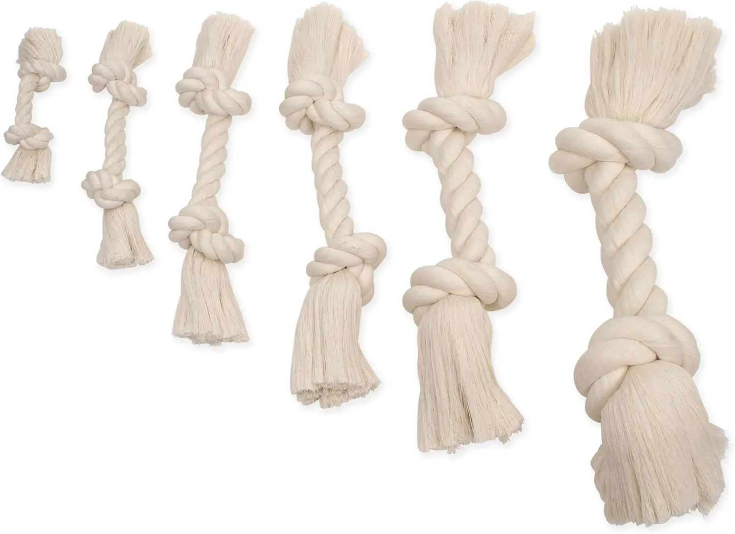 Mammoth Pet Products Dog Flossy Chews 100-Percent Cotton White Rope Bone, Medium, 12-Inch (10004V), All Breed Sizes