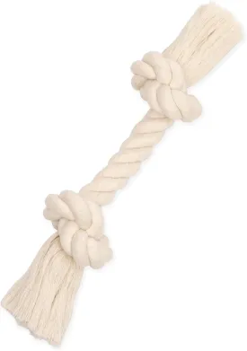 Mammoth Pet Products Dog Flossy Chews 100-Percent Cotton White Rope Bone, Medium, 12-Inch (10004V), All Breed Sizes