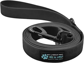 Max and Neo Waterproof Dog Leash - We Donate a Leash to a Dog Rescue for Every Leash Sold (Black) 6 FT X 1" Wide
