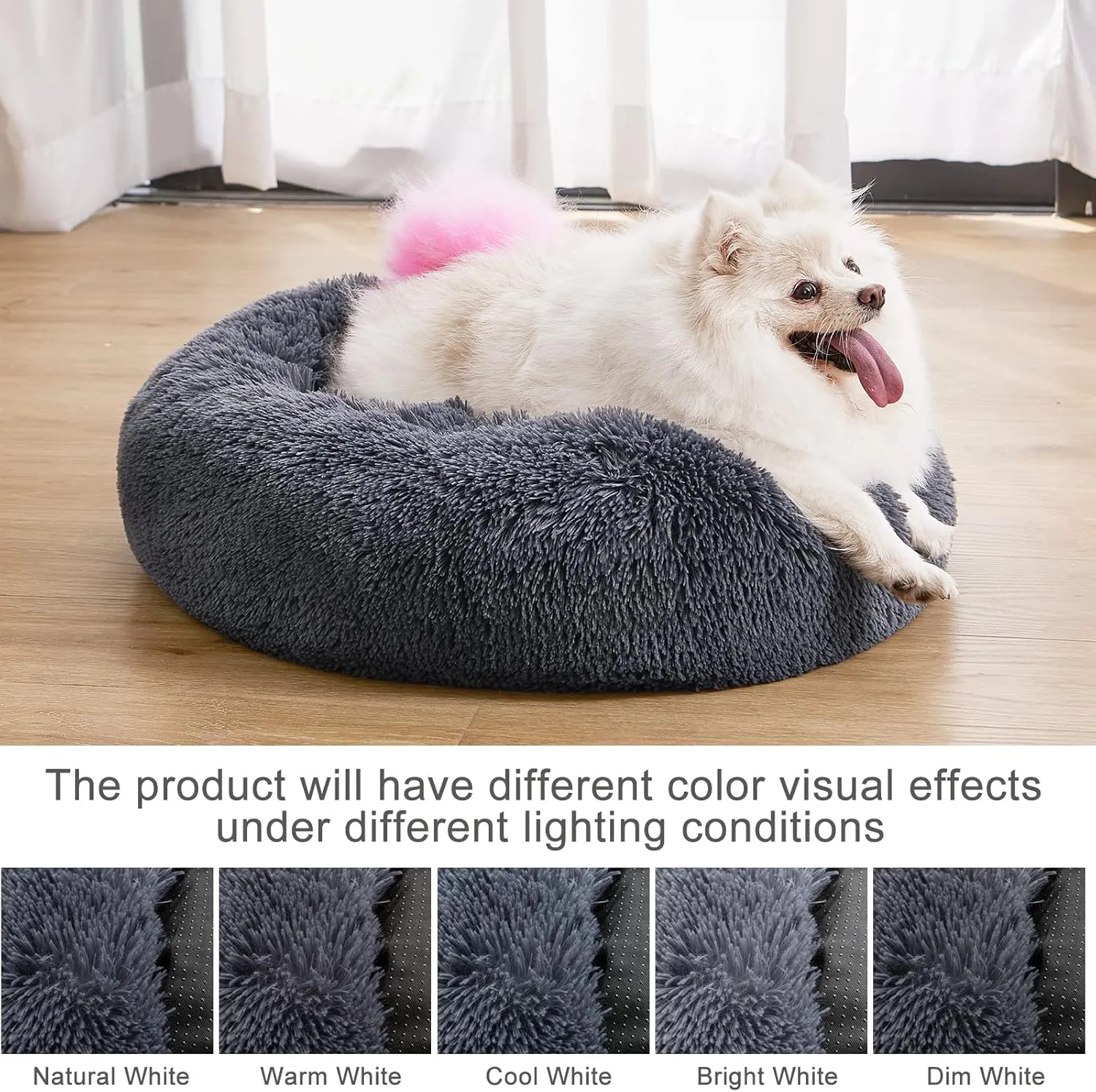 MIXJOY Orthopedic Dog Bed Comfortable Donut Cuddler Round Pet Beds Ultra Soft Washable Dog and Cat Cushion Bed (20''/23''/30'') (23'', Grey-Blue)
