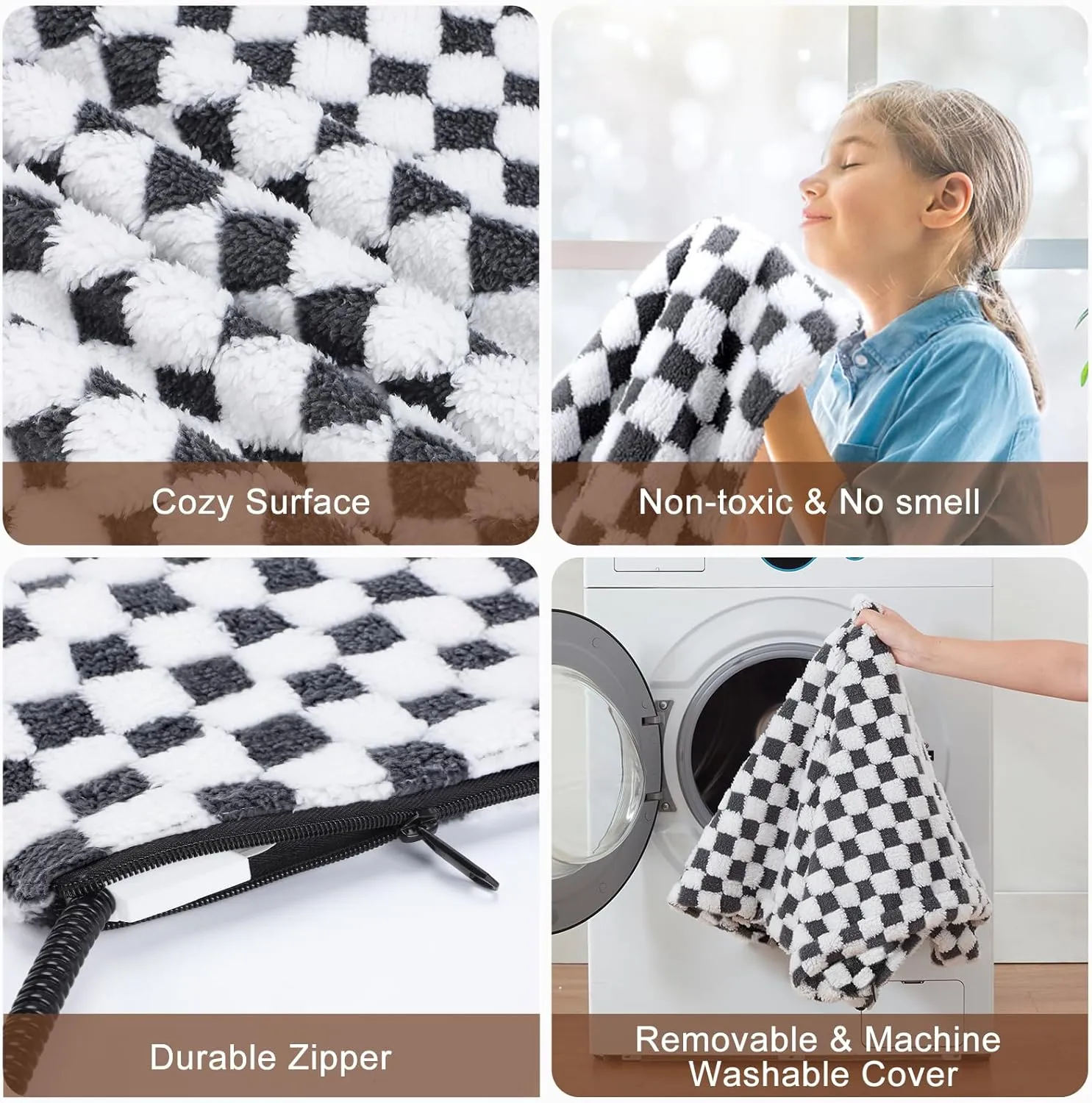 MIXJOY Pet Heating Pad - 11 Adjustable Temperature With Timer for Dogs and Cats, Electric With Washable Cover, Heated Pet Bed - 35''x24'', Large