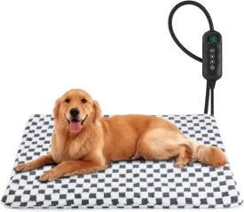 MIXJOY Pet Heating Pad - 11 Adjustable Temperature With Timer for Dogs and Cats, Electric With Washable Cover, Heated Pet Bed - 35''x24'', Large