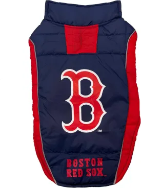 MLB Boston Red Sox Puffer Vest for Dogs & Cats, Size Small. Warm, Cozy, and Waterproof Dog Coat, for Small and Large Dogs/Cats. Best MLB Licensed PET Warming Sports Jacket