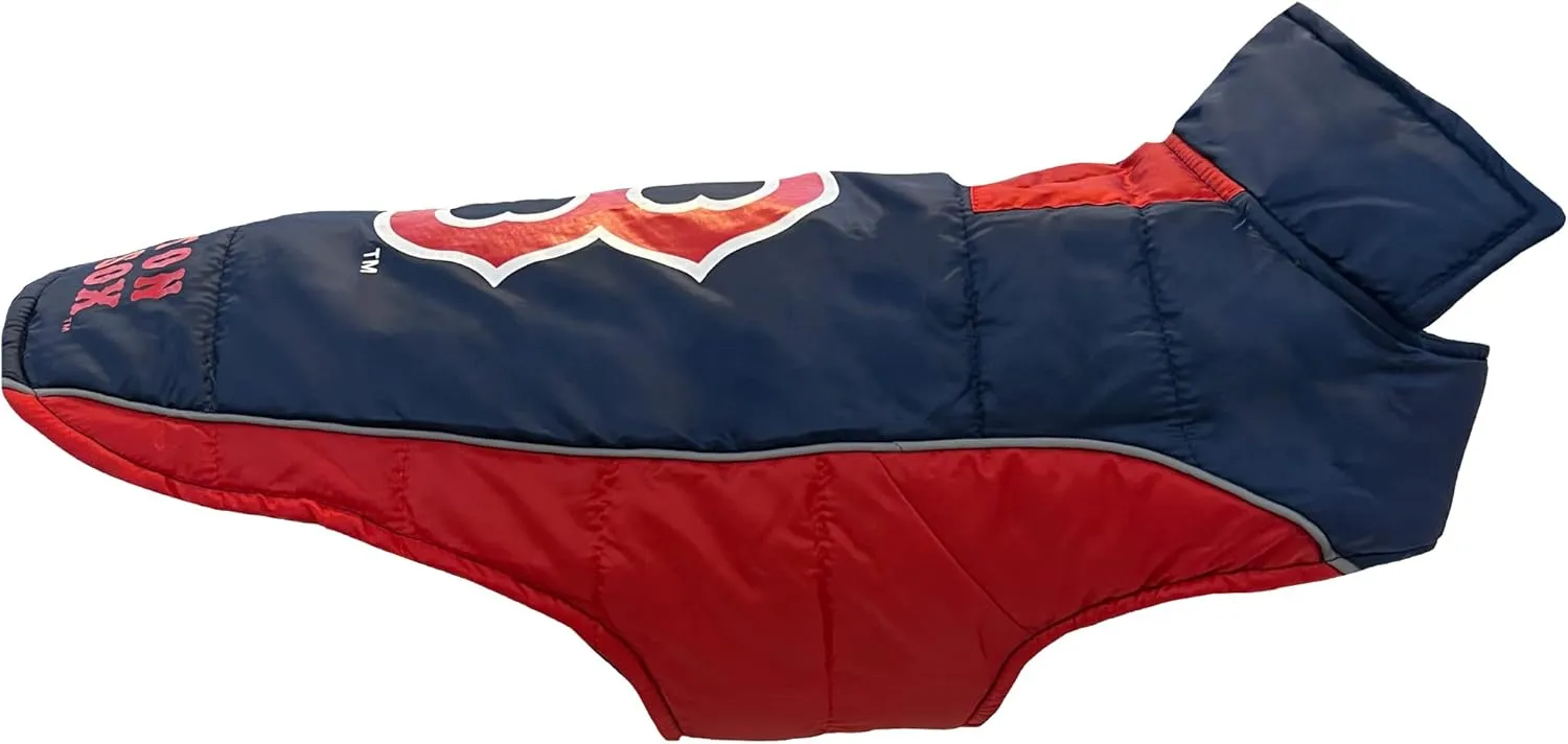 MLB Boston Red Sox Puffer Vest for Dogs & Cats, Size Small. Warm, Cozy, and Waterproof Dog Coat, for Small and Large Dogs/Cats. Best MLB Licensed PET Warming Sports Jacket