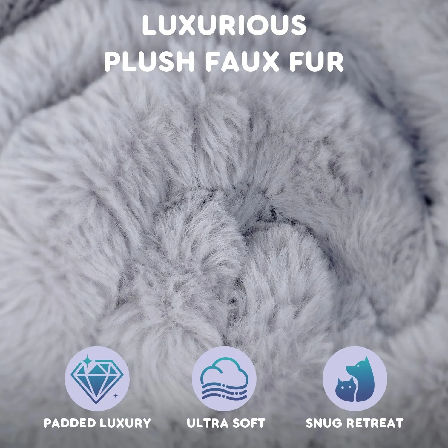 Mora Pets Cat Beds for Indoor Cats Dog Crate Pad Warm Fluffy Plush Dog Kennel Bed Flat Mat Blanket for Small Dogs Kitten Washable Crate Mat for Puppy Cages Faux Fur Grey 24 x 18''