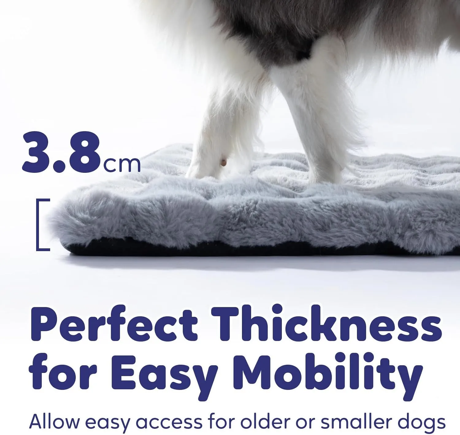 Mora Pets Cat Beds for Indoor Cats Dog Crate Pad Warm Fluffy Plush Dog Kennel Bed Flat Mat Blanket for Small Dogs Kitten Washable Crate Mat for Puppy Cages Faux Fur Grey 24 x 18''