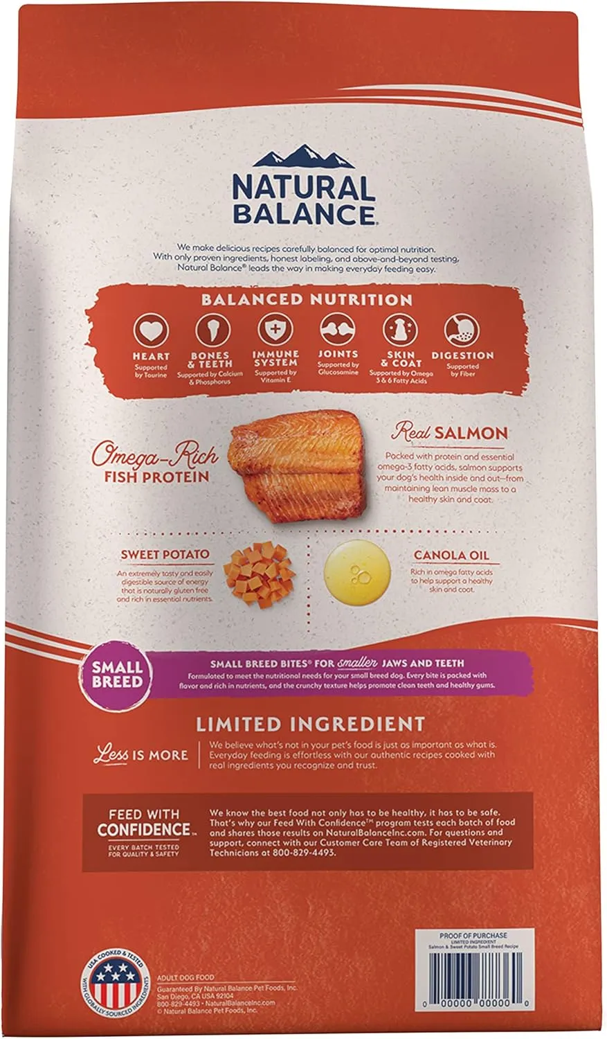 Natural Balance Limited Ingredient Small Breed Adult Grain-Free Dry Dog Food, Salmon & Sweet Potato Recipe, 4 Pound (Pack of 1)