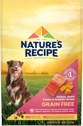 Natures Recipe Grain Free Salmon, Sweet Potato & Pumpkin Recipe Dry Dog Food, 12 lb. Bag