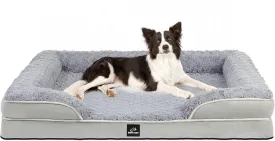 Orthopedic Dog Bed for Large Medium Sized, Washable Memory Foam Large Dog Bed, Medium Pet Sofa with Removable Cover, Washable Waterproof Pet Couch Beds(Grey, L)