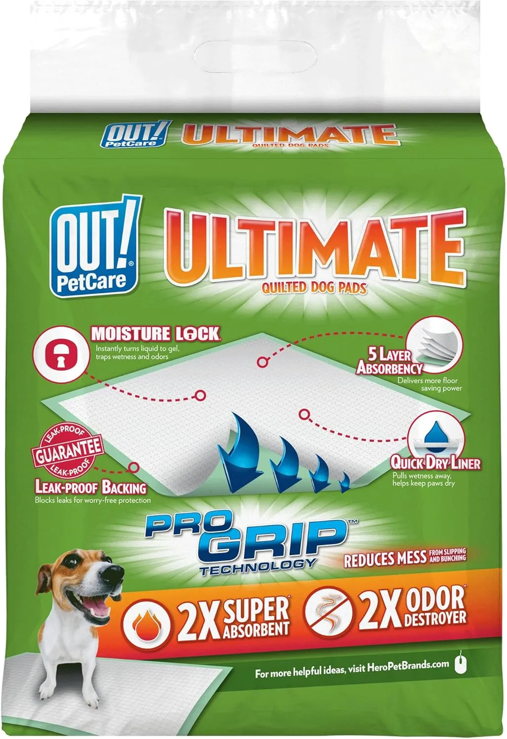 OUT! Ultimate Pro-Grip Dog and Puppy Pads, Regular - 50-Count