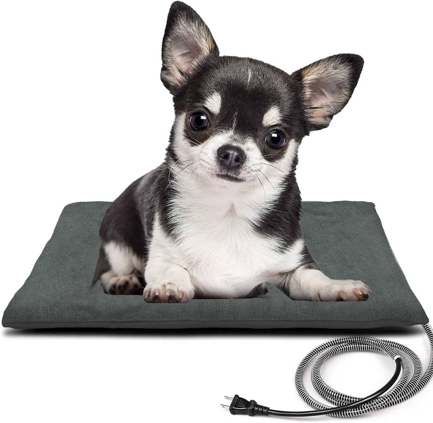 Outdoor Pet Heating Pad for Cat Dog, Heated Cat Mat Dog Mat with Auto Temperature, Pet Warming Pad Heated Cats Dogs House Cat Bed (S: 19.7'' x 11.8'', Gray)