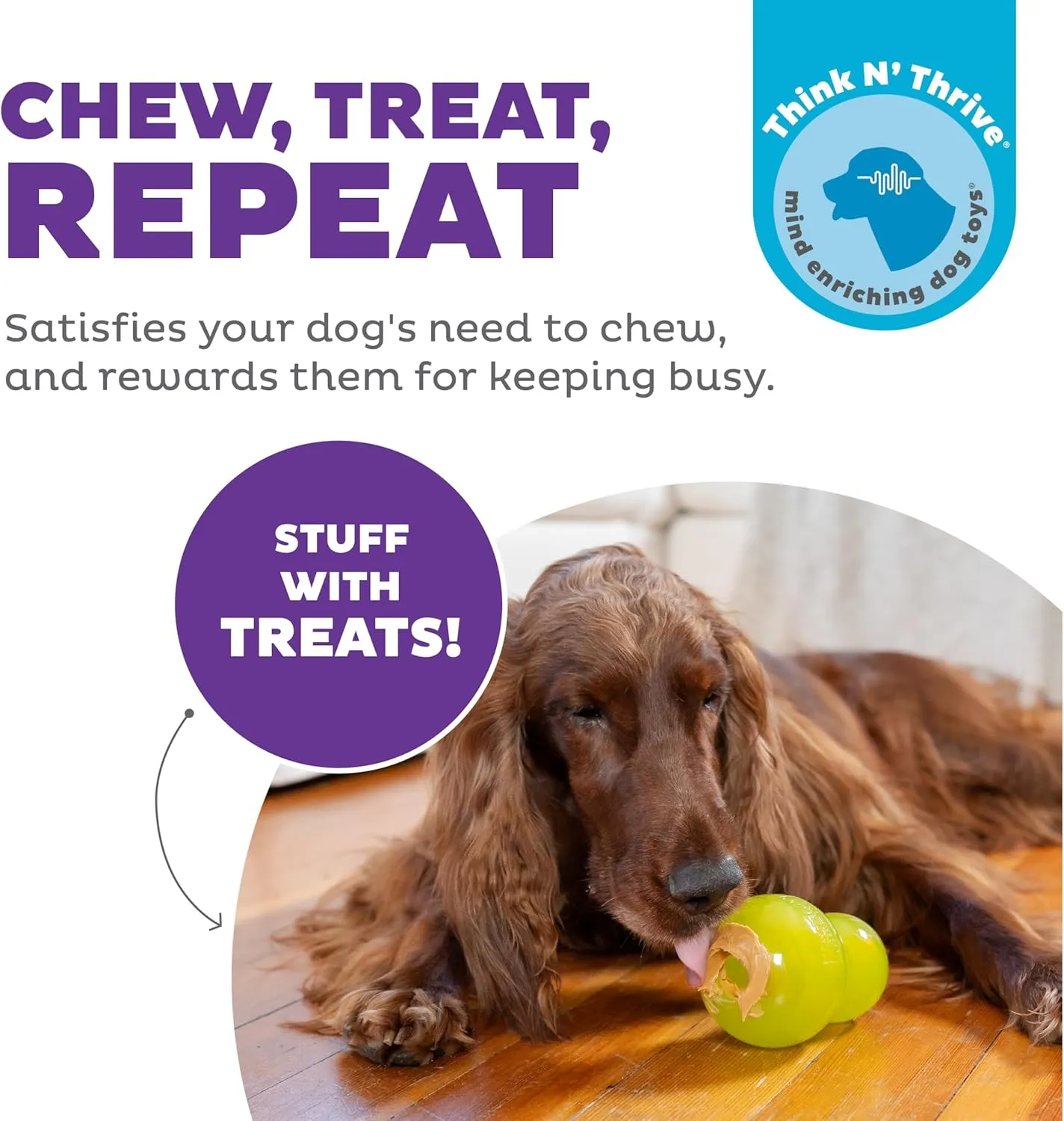 Outward Hound by Planet Dog Double-Tuff Interactive Treat-Dispensing Dog Toy, Large, Green