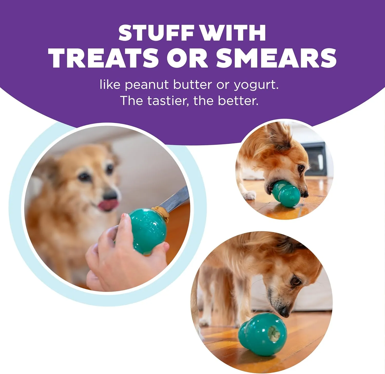 Outward Hound by Planet Dog Double-Tuff Interactive Treat-Dispensing Dog Toy, Medium, Blue