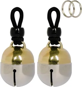 Pair - Handmade in USA, Extra Loud Multifaceted Clacker, Collar Bell for Cats and Dogs, Premium Brass and Nickel Silver