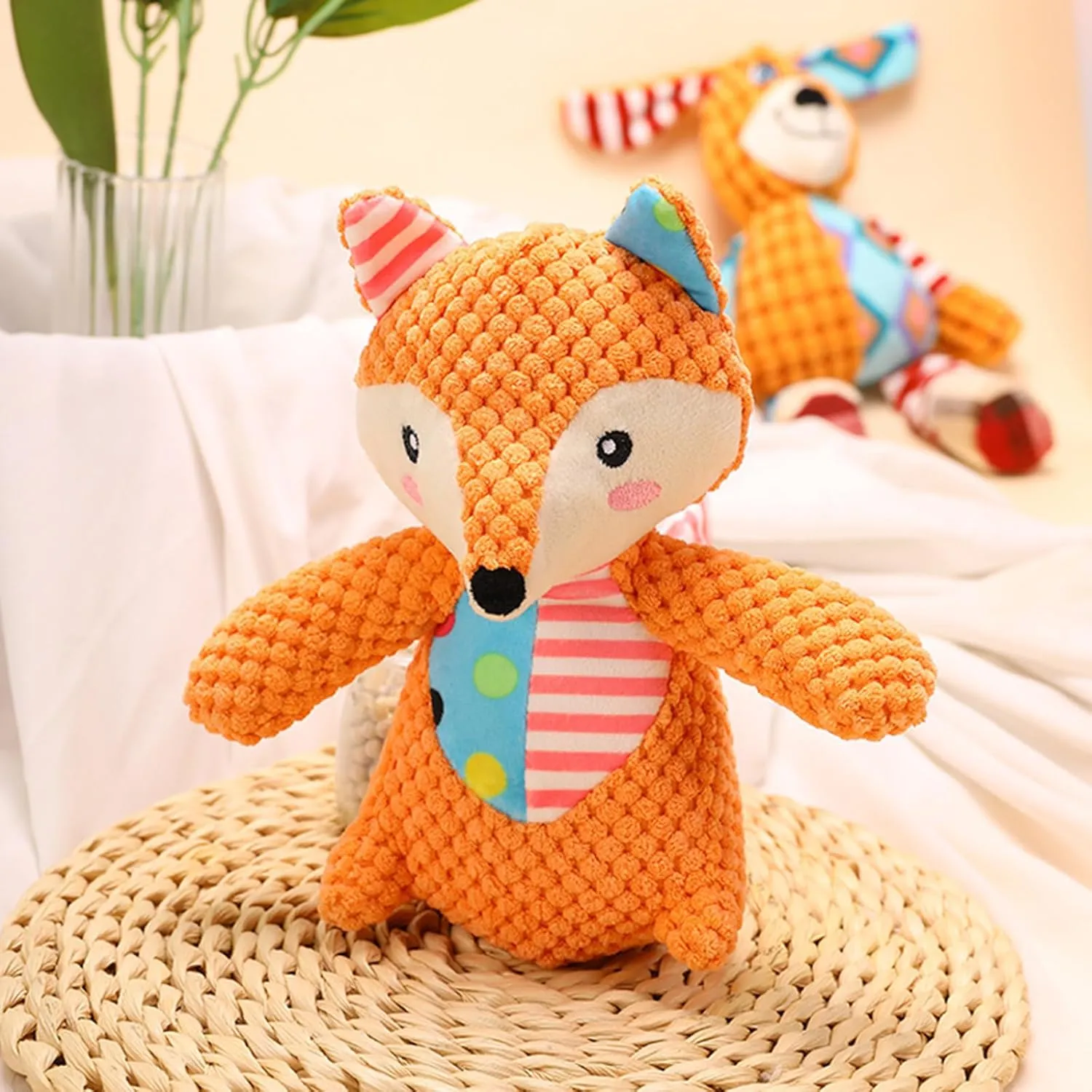 Pet Dogs Chew Toy for Small Dog Plush Toy Animal Cat Soft Teething Toy Aggressive Chewers Biting Toy Puppy