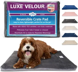 Pet Dreams Dog Crate Pad - Washable Kennel Mat, Crate Pads for Dog Cages, Non-Toxic, Flat Indoor Cat Bed, Fits iCrate 18, 24, 30, 36, 42, 48 Inches (Grey, Large, 36")